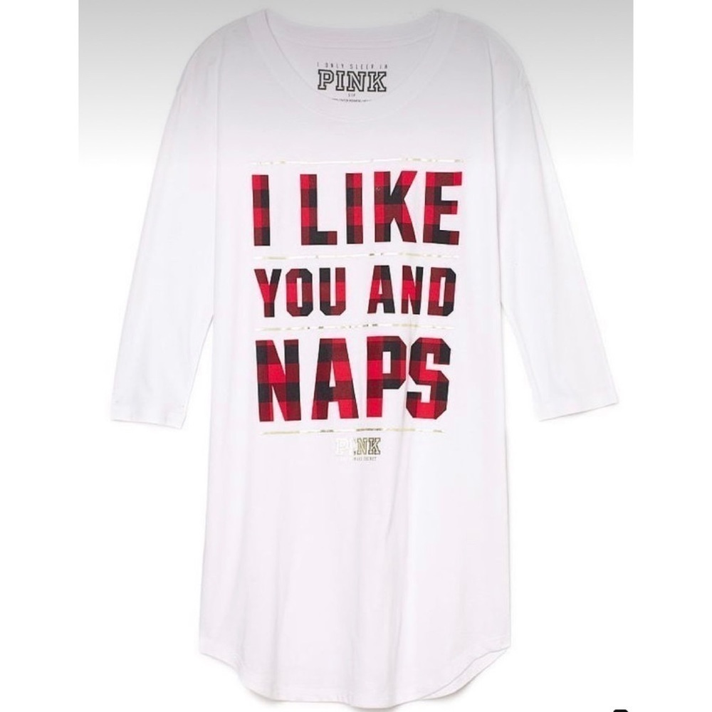 VS Pink I Like You and Naps Sleep Tee